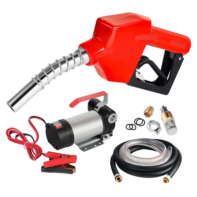 12V Portable Oil Fuel Diesel Pump Transfer Kit with Automatic Nozzle